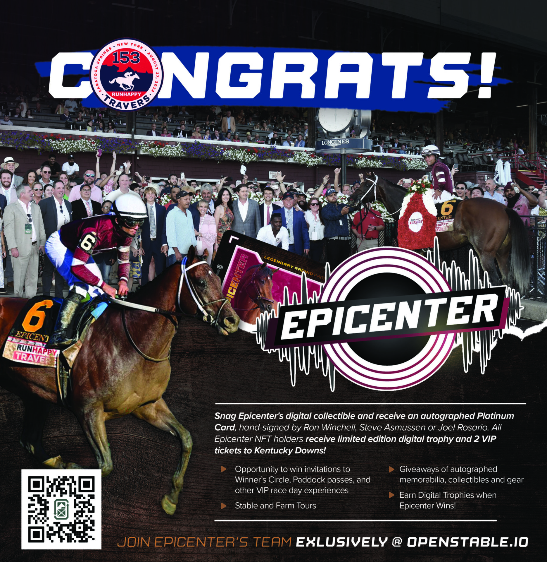 OpenStable Celebrates Epicenter’s Win in the Travers Stakes